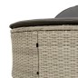 vidaXL Doppel-Sonnenliege mit Kissen Hellgrau Poly Rattan vidaXL Doppel-Sonnenliege mit Kissen Hellgrau Poly Rattan