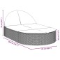 vidaXL Doppel-Sonnenliege mit Kissen Hellgrau Poly Rattan vidaXL Doppel-Sonnenliege mit Kissen Hellgrau Poly Rattan