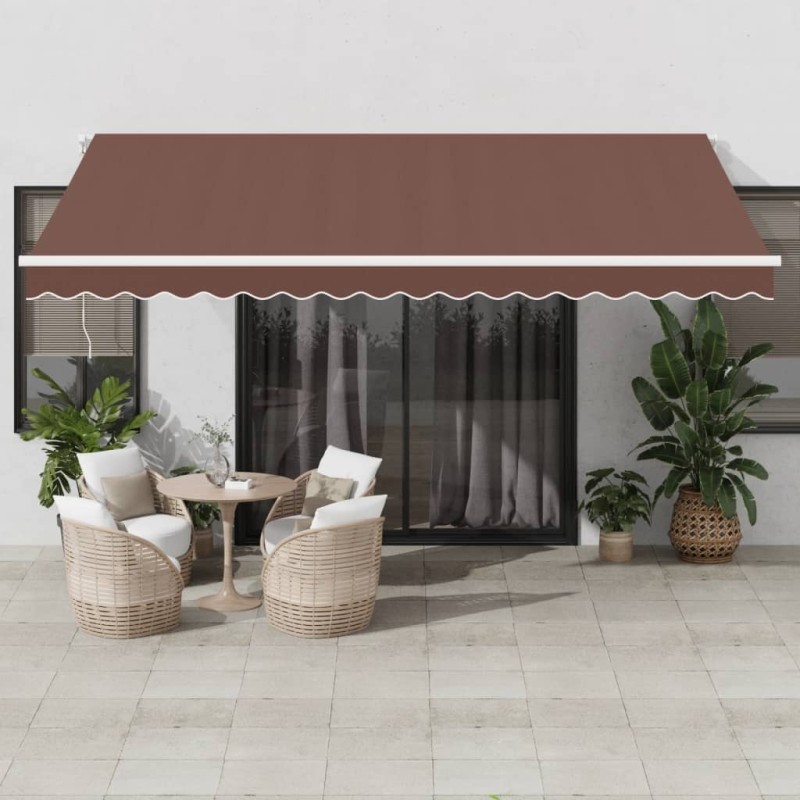 vidaXL Markise Manuell mit LED Braun 450x300 cm vidaXL Markise Manuell mit LED Braun 450x300 cm
