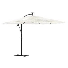 vidaXL Sonnenschirm mit Stahlmast Weiß 269x269x235 cm