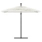 vidaXL Sonnenschirm mit Stahlmast Weiß 269x269x235 cm vidaXL Sonnenschirm mit Stahlmast Weiß 269x269x235 cm