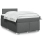 vidaXL Boxspringbett mit Matratze Dunkelgrau 120x200 cm Stoff vidaXL Boxspringbett mit Matratze Dunkelgrau 120x200 cm Stoff