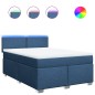 vidaXL Boxspringbett mit Matratze Blau 140x190 cm Stoff