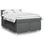vidaXL Boxspringbett mit Matratze Dunkelgrau 160x200 cm Stoff vidaXL Boxspringbett mit Matratze Dunkelgrau 160x200 cm Stoff
