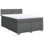 vidaXL Boxspringbett mit Matratze Dunkelgrau 160x200 cm Stoff vidaXL Boxspringbett mit Matratze Dunkelgrau 160x200 cm Stoff