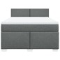 vidaXL Boxspringbett mit Matratze Dunkelgrau 160x200 cm Stoff vidaXL Boxspringbett mit Matratze Dunkelgrau 160x200 cm Stoff