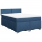 vidaXL Boxspringbett mit Matratze Blau 160x200 cm Stoff vidaXL Boxspringbett mit Matratze Blau 160x200 cm Stoff