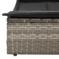 vidaXL Doppel-Sonnenliege mit Dach und Auflagen Grau Poly Rattan vidaXL Doppel-Sonnenliege mit Dach und Auflagen Grau Poly Rattan