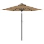 vidaXL Sonnenschirm mit LED und Stahlmast Taupe 225x225x212 cm vidaXL Sonnenschirm mit LED und Stahlmast Taupe 225x225x212 cm