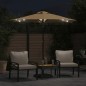 vidaXL Sonnenschirm mit LED und Stahlmast Taupe 225x225x212 cm vidaXL Sonnenschirm mit LED und Stahlmast Taupe 225x225x212 cm