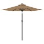 vidaXL Sonnenschirm mit LED und Stahlmast Taupe 225x225x212 cm vidaXL Sonnenschirm mit LED und Stahlmast Taupe 225x225x212 cm