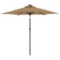 vidaXL Sonnenschirm mit LED und Stahlmast Taupe 225x225x212 cm vidaXL Sonnenschirm mit LED und Stahlmast Taupe 225x225x212 cm