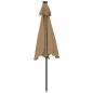 vidaXL Sonnenschirm mit LED und Stahlmast Taupe 225x225x212 cm vidaXL Sonnenschirm mit LED und Stahlmast Taupe 225x225x212 cm