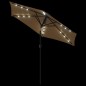 vidaXL Sonnenschirm mit LED und Stahlmast Taupe 225x225x212 cm vidaXL Sonnenschirm mit LED und Stahlmast Taupe 225x225x212 cm