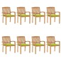 Stapelbare Gartenstühle mit Kissen 8 Stk. Massivholz Teak Stapelbare Gartenstühle mit Kissen 8 Stk. Massivholz Teak