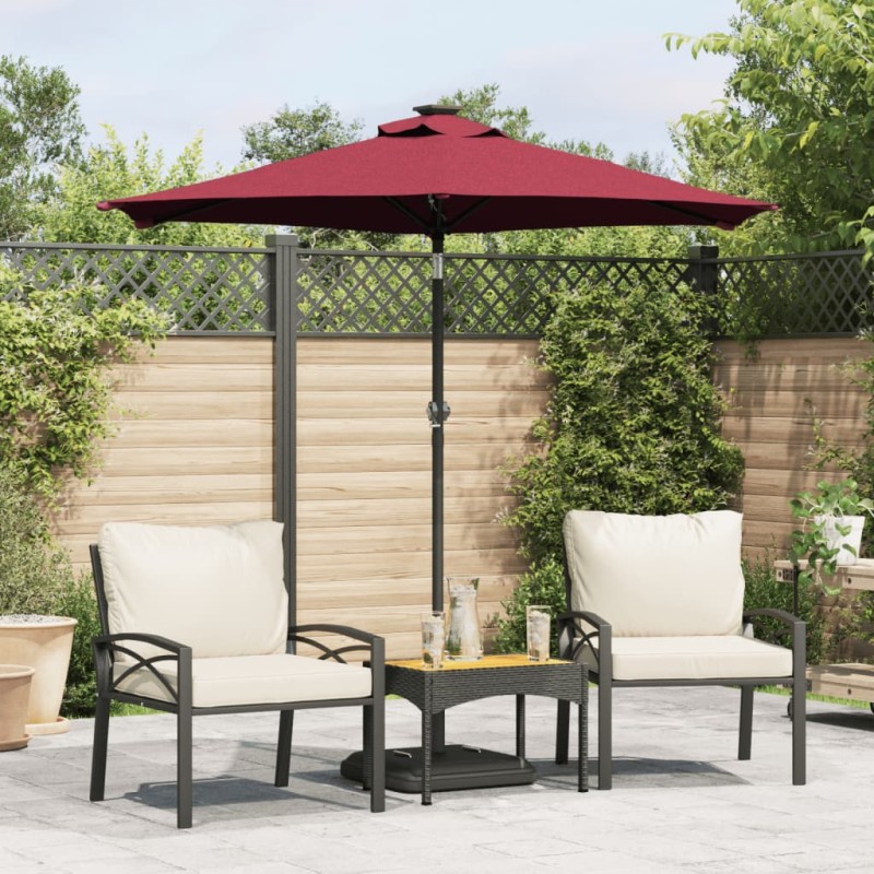 vidaXL Sonnenschirm mit Stahlmast Weinrot 225x225x212 cm vidaXL Sonnenschirm mit Stahlmast Weinrot 225x225x212 cm