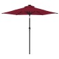 vidaXL Sonnenschirm mit Stahlmast Weinrot 225x225x212 cm vidaXL Sonnenschirm mit Stahlmast Weinrot 225x225x212 cm
