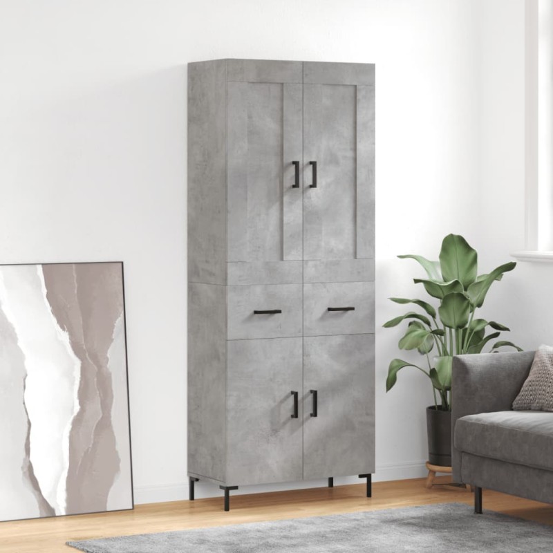 Highboard Betongrau 69,5x34x180 cm Holzwerkstoff Highboard Betongrau 69,5x34x180 cm Holzwerkstoff