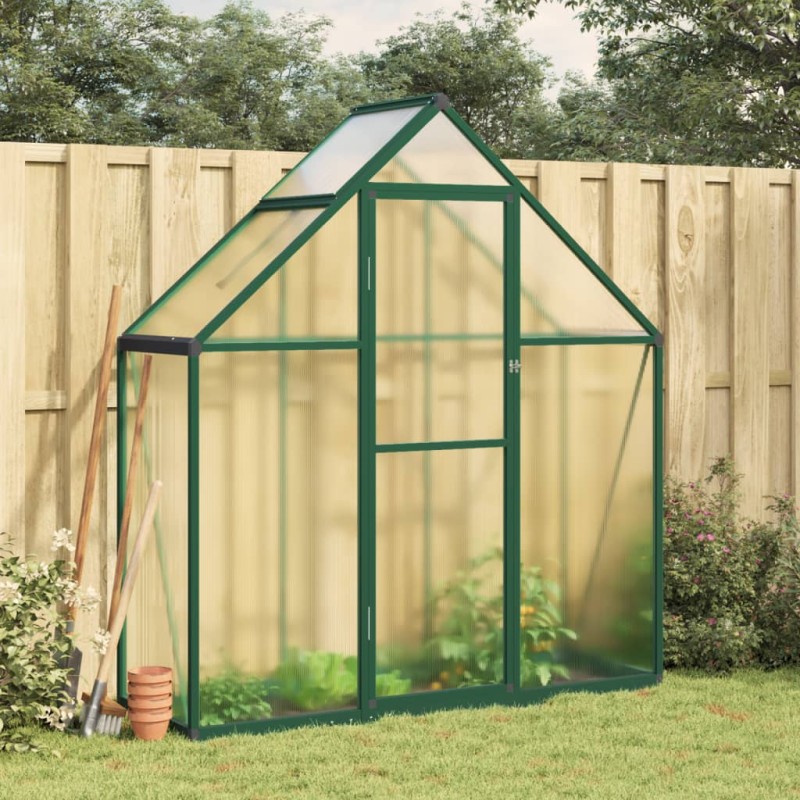 vidaXL Gewächshaus mit Fundamentrahmen Grün 169x58x195 cm Aluminimum vidaXL Gewächshaus mit Fundamentrahmen Grün 169x58x195 cm Aluminimum