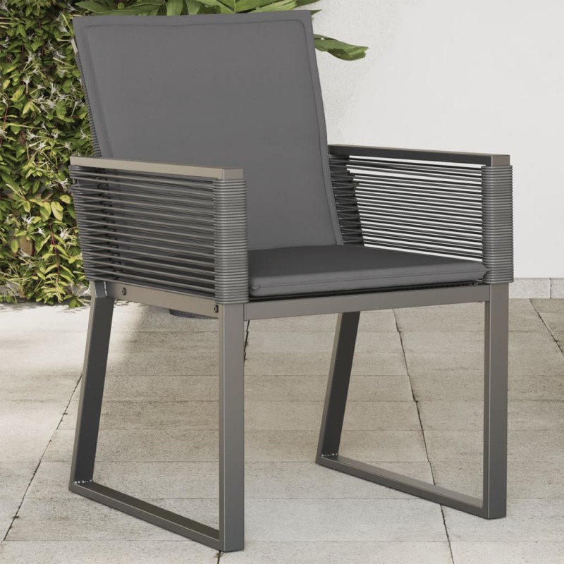vidaXL Gartenstühle mit Kissen 4 Stk. Schwarz Poly Rattan vidaXL Gartenstühle mit Kissen 4 Stk. Schwarz Poly Rattan