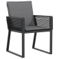 vidaXL Gartenstühle mit Kissen 4 Stk. Schwarz Poly Rattan vidaXL Gartenstühle mit Kissen 4 Stk. Schwarz Poly Rattan