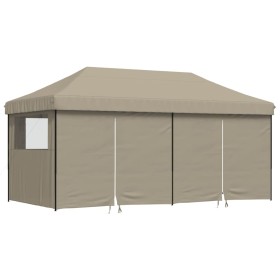 vidaXL Partyzelt Faltbar Pop-Up mit 4 Seitenteilen Taupe