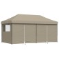 vidaXL Partyzelt Faltbar Pop-Up mit 4 Seitenteilen Taupe vidaXL Partyzelt Faltbar Pop-Up mit 4 Seitenteilen Taupe