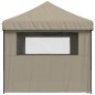 vidaXL Partyzelt Faltbar Pop-Up mit 4 Seitenteilen Taupe vidaXL Partyzelt Faltbar Pop-Up mit 4 Seitenteilen Taupe