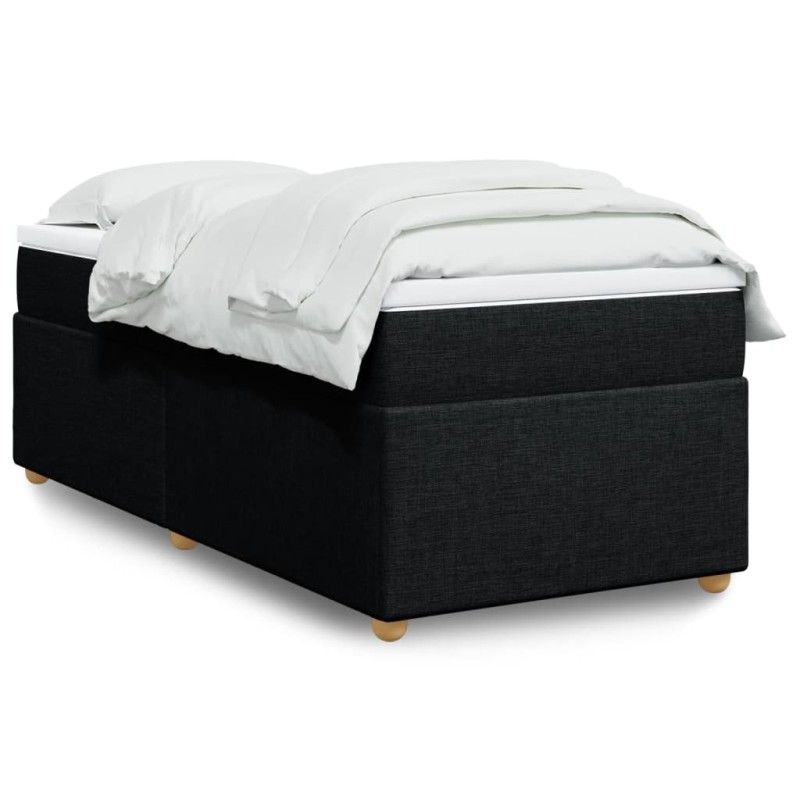 vidaXL Boxspringbett mit Matratze Schwarz 90x200 cm Stoff vidaXL Boxspringbett mit Matratze Schwarz 90x200 cm Stoff