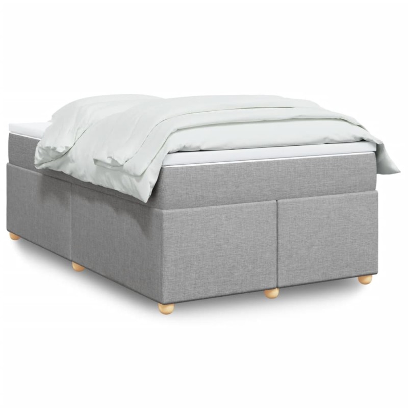 vidaXL Boxspringbett mit Matratze Hellgrau 120x200 cm Stoff vidaXL Boxspringbett mit Matratze Hellgrau 120x200 cm Stoff
