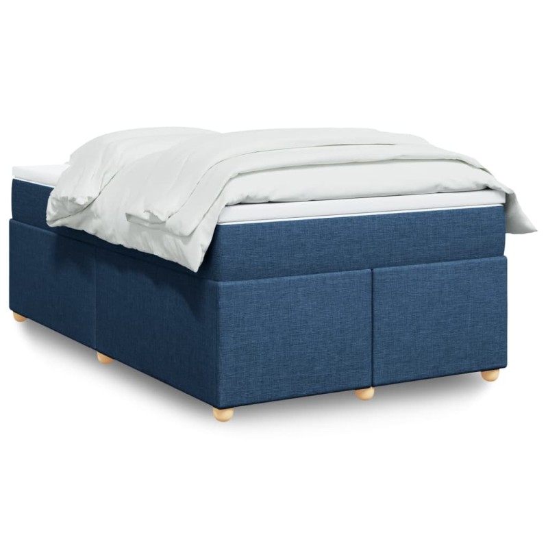 vidaXL Boxspringbett mit Matratze Blau 120x200 cm Stoff vidaXL Boxspringbett mit Matratze Blau 120x200 cm Stoff