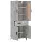 Highboard Betongrau 69,5x34x180 cm Holzwerkstoff Highboard Betongrau 69,5x34x180 cm Holzwerkstoff