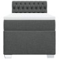 vidaXL Boxspringbett mit Matratze Dunkelgrau 90x200 cm Stoff vidaXL Boxspringbett mit Matratze Dunkelgrau 90x200 cm Stoff