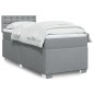 vidaXL Boxspringbett mit Matratze Hellgrau 90x200 cm Stoff vidaXL Boxspringbett mit Matratze Hellgrau 90x200 cm Stoff