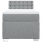 vidaXL Boxspringbett mit Matratze Hellgrau 90x200 cm Stoff vidaXL Boxspringbett mit Matratze Hellgrau 90x200 cm Stoff