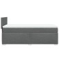 vidaXL Boxspringbett mit Matratze Dunkelgrau 100x200 cm Stoff vidaXL Boxspringbett mit Matratze Dunkelgrau 100x200 cm Stoff