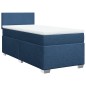vidaXL Boxspringbett mit Matratze Blau 100x200 cm Stoff vidaXL Boxspringbett mit Matratze Blau 100x200 cm Stoff