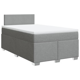 vidaXL Boxspringbett mit Matratze Hellgrau 120x200 cm Stoff