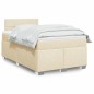 vidaXL Boxspringbett mit Matratze Creme 120x200 cm Stoff vidaXL Boxspringbett mit Matratze Creme 120x200 cm Stoff