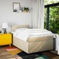 vidaXL Boxspringbett mit Matratze Creme 120x200 cm Stoff vidaXL Boxspringbett mit Matratze Creme 120x200 cm Stoff