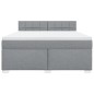 vidaXL Boxspringbett mit Matratze Hellgrau 180x200 cm Stoff vidaXL Boxspringbett mit Matratze Hellgrau 180x200 cm Stoff