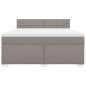 vidaXL Boxspringbett mit Matratze Taupe 180x200 cm Stoff vidaXL Boxspringbett mit Matratze Taupe 180x200 cm Stoff