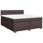 vidaXL Boxspringbett mit Matratze Dunkelbraun 180x200 cm Stoff vidaXL Boxspringbett mit Matratze Dunkelbraun 180x200 cm Stoff