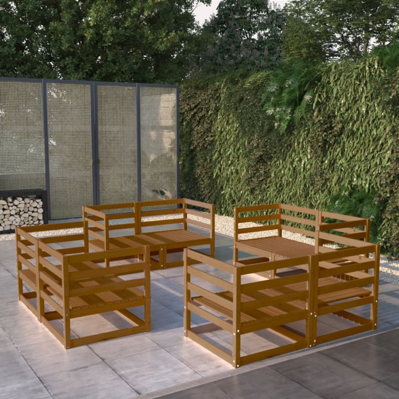 8-tlg. Garten-Lounge-Set Honigbraun Massivholz Kiefer 8-tlg. Garten-Lounge-Set Honigbraun Massivholz Kiefer