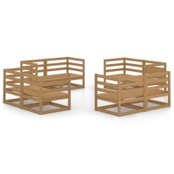 8-tlg. Garten-Lounge-Set Honigbraun Massivholz Kiefer