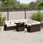 vidaXL 10-tlg. Garten-Sofagarnitur mit Kissen Braun Poly Rattan vidaXL 10-tlg. Garten-Sofagarnitur mit Kissen Braun Poly Rattan