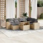 vidaXL 8-tlg. Garten-Sofagarnitur mit Kissen Beige Poly Rattan vidaXL 8-tlg. Garten-Sofagarnitur mit Kissen Beige Poly Rattan
