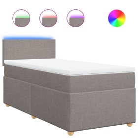 vidaXL Boxspringbett mit Matratze Taupe 90x190 cm Stoff