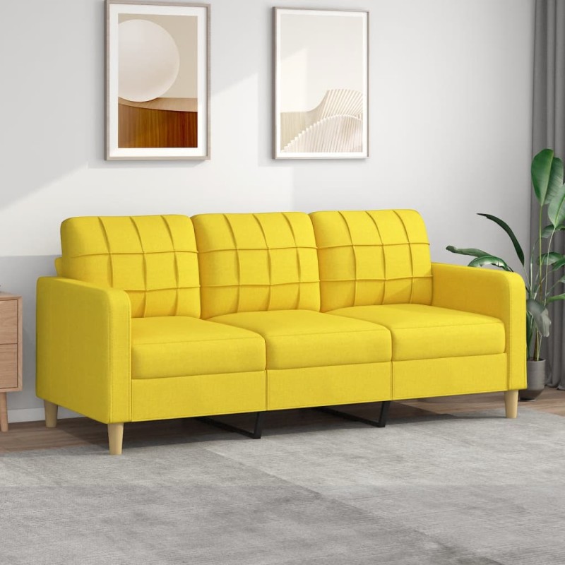 3-Sitzer-Sofa Hellgelb 180 cm Stoff 3-Sitzer-Sofa Hellgelb 180 cm Stoff