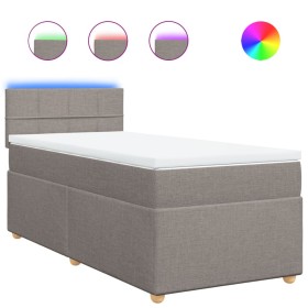 vidaXL Boxspringbett mit Matratze Taupe 90x190 cm Stoff